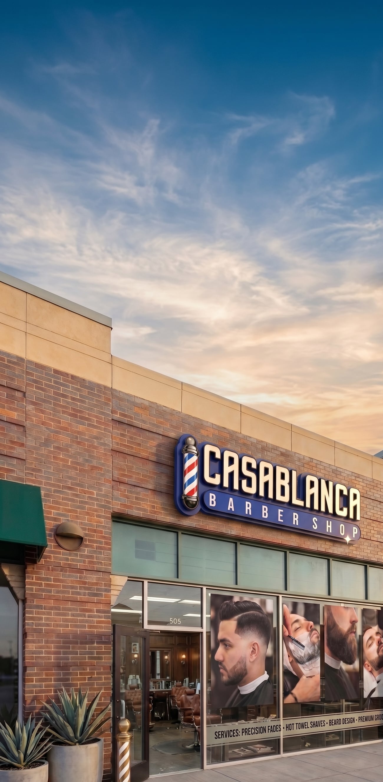 Casablanca Barber Shop storefront in North Arlington